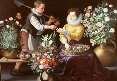 „A tavasz allegóriája” vagy „Pici jelenet egy fiúval, aki epret kínál a lánynak, aki ül és virágokkal veszi körül” alkotó: Jean Baptiste de Saive